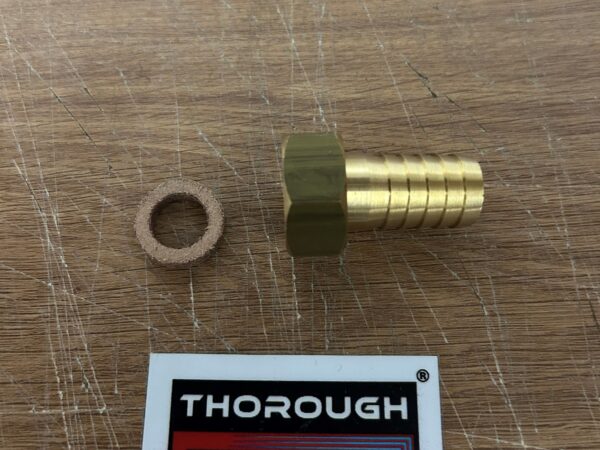 Brass 3/4 BSP Hex Cap x 3/4 hose tail with washer